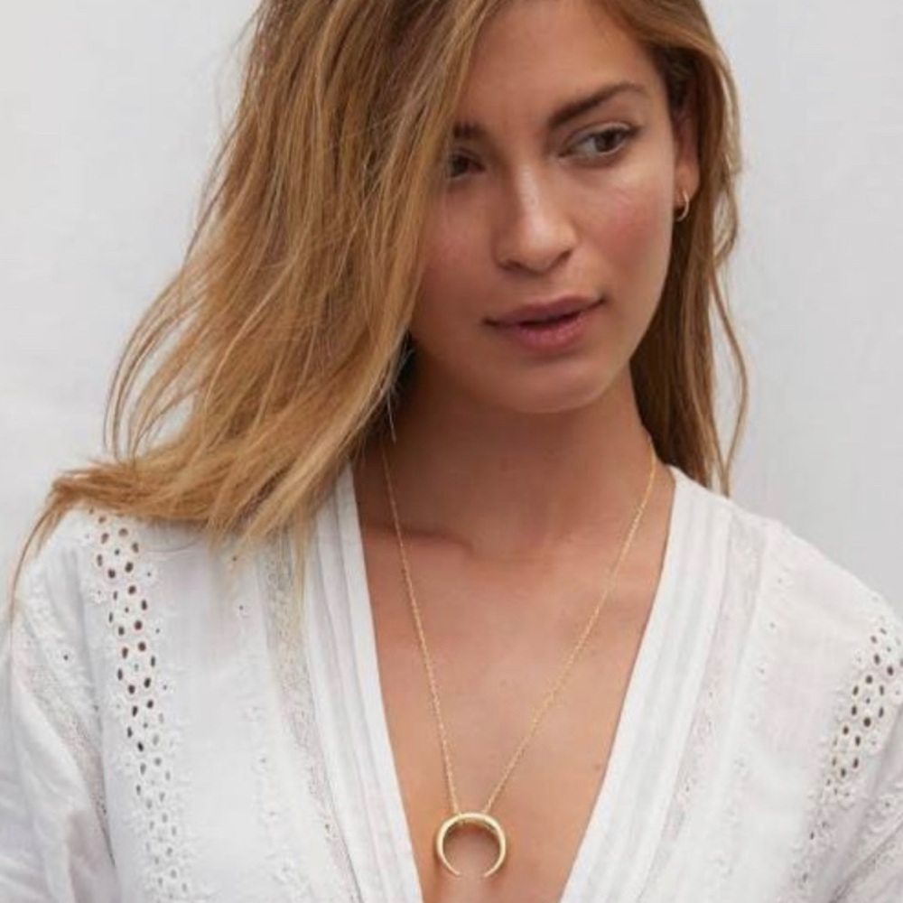 Gorjana Cayne Crescent Plated Pendant Necklace - Gold